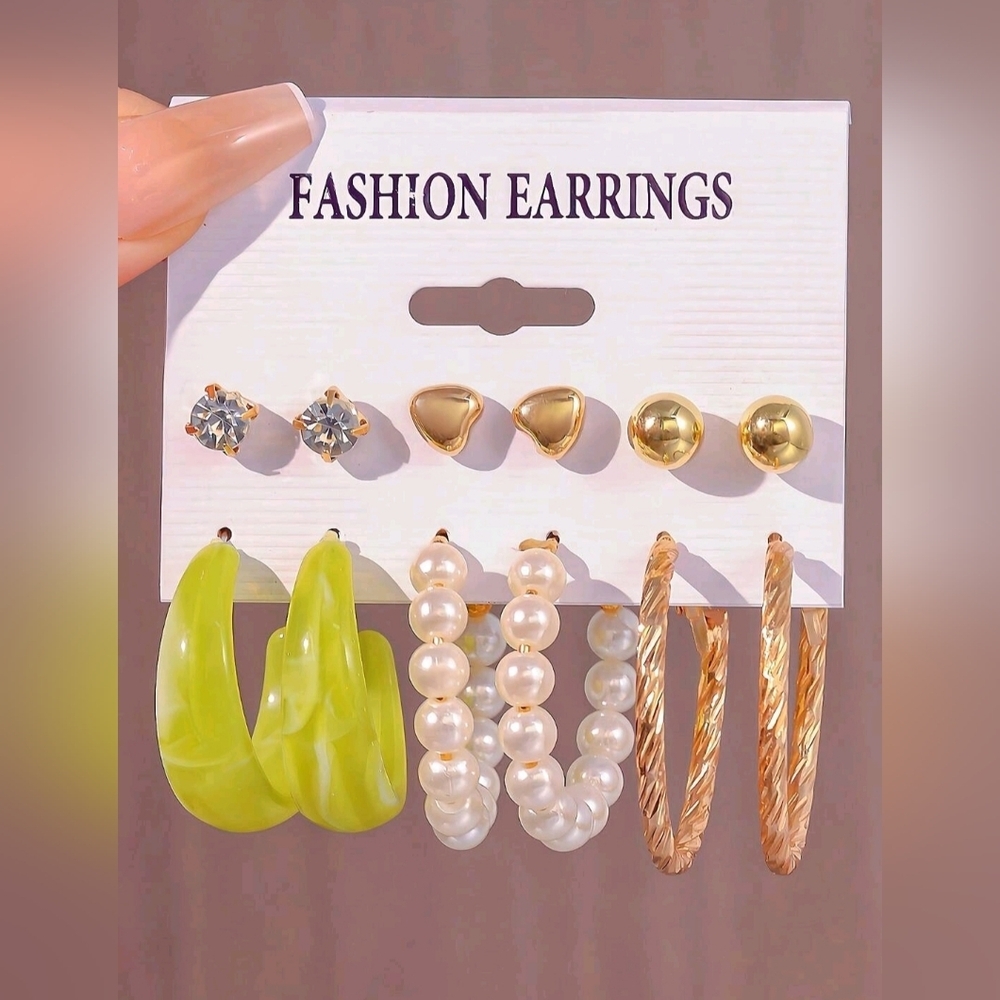 Trendy 6-Pair Earring Set for‎ Women – Elegant, Bold & Everyday Styles